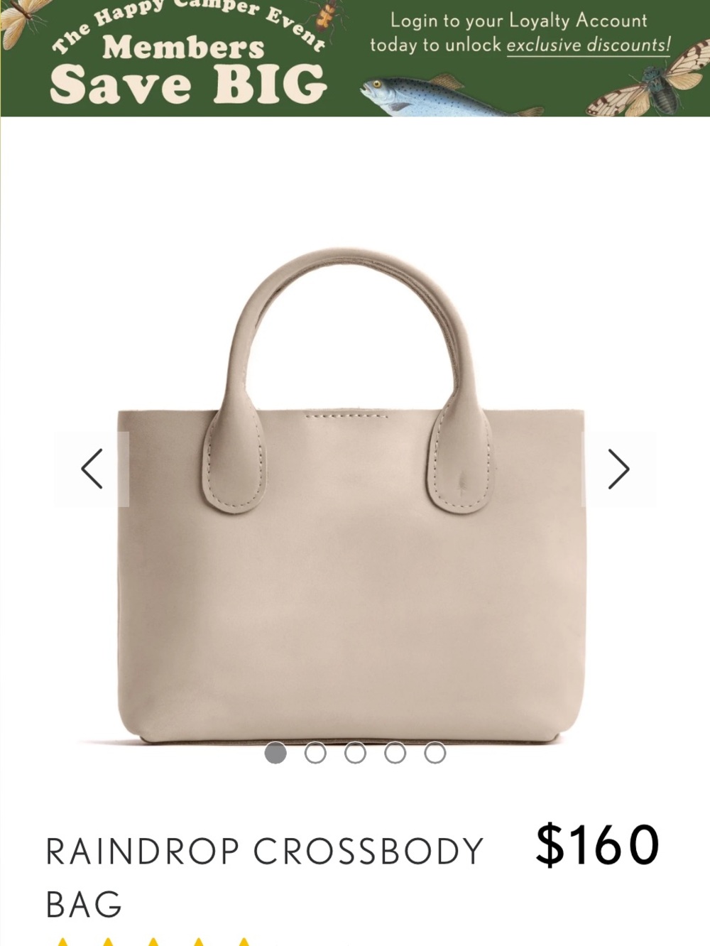Portland Leather Raindrop Crossbody Bag in Beige